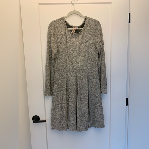 Anthropologie Dolan Gray Fleece Knit Ling Sleeve Sweater Dress Pleated - Picture 3 of 5